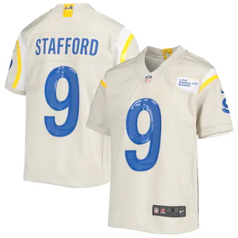 youth nike matthew stafford bone los angeles rams game jers